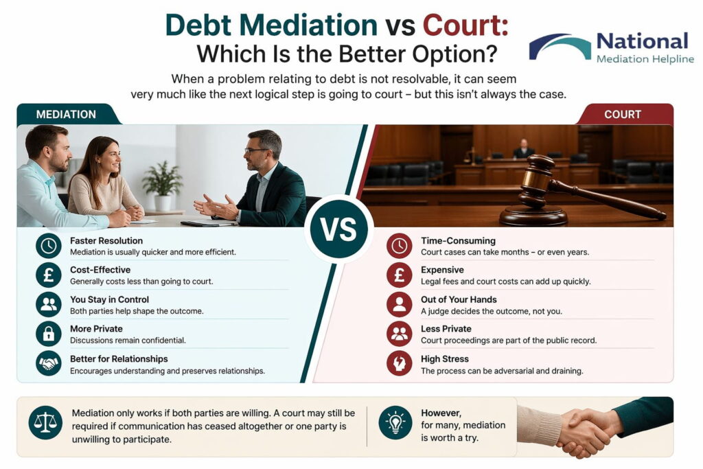 Debt Mediation vs Court: Which Is the Better Option Oldham